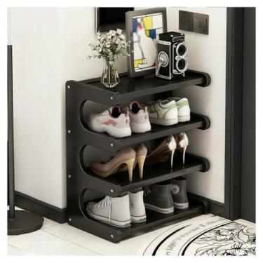 Imagem de SPXMQSS Sapateira de bambu, prateleira de sapateira de 4/5/6 níveis livre, armazenamento de armário de sapatos para entrada, prateleira de exibição multifuncional, economia de espaço, para entrada
