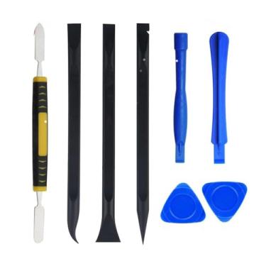 Imagem de Kit de ferramentas de montagem de laptop de 8 peças, spudger de metal e plástico com palhetas de abertura ultrafina para reparo de celular, tablet, computador