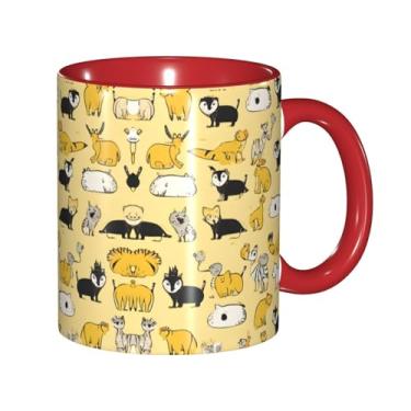 Imagem de Zeraoke Hairy Ferret Print Canecas de café criativas, personalizadas, presente para família, tamanho de 325 ml, unissex