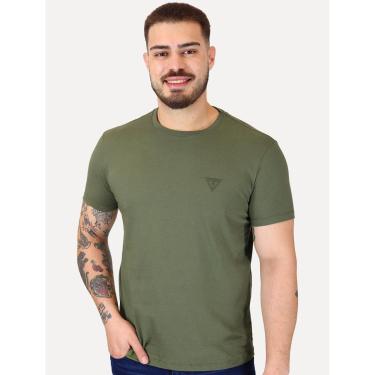 Imagem de Camiseta Guess Masculina Bordado Peito Verde Militar-Masculino