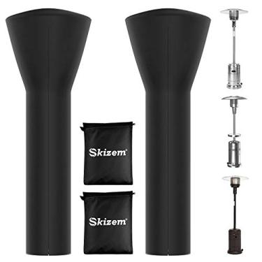 Imagem de Skizem Pacote com 2 capas de aquecedor de pátio para ambientes externos com zíper, tecido Oxford 420D atualizado com material de revestimento de poliuretano, 100% à prova d'água, à prova de vento, anti-UV, neve 36 meses de uso, 200 x 83 cm P x 48 cm P