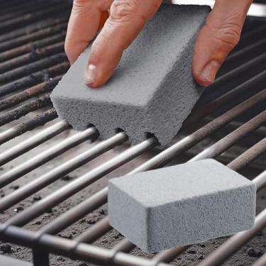 Imagem de Tijolo de limpeza da grelha - Escova de lâmina durável para facilitar a limpeza da grelha - Ótimo para churrasco de topo plano/2 peças