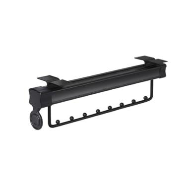 Imagem de Hhsdyl Varão Extensível Closet, Varão Closet Ajustável Resistente Cabideiro Telescópico para Calças e Roupas, Cinza,Black,45.7cm
