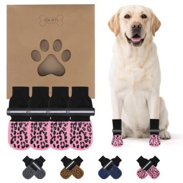 Imagem de KOOLTAIL Meias antiderrapantes para evitar lamber patas, sapatos de cachorro para pavimento quente, botas refletivas de controle de tração, botas de cachorro e protetor de patas para pisos de madeira