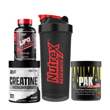 Imagem de Kit Animal Pak Powder 300g + Creatina Drive 300g + Lipo6 Black 30 Cáps + Coquet 700ml - Universal-Unissex