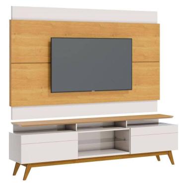 Imagem de Rack Com Painel Classic +2g 1.8 Nature Com Off White - Imcal Móveis