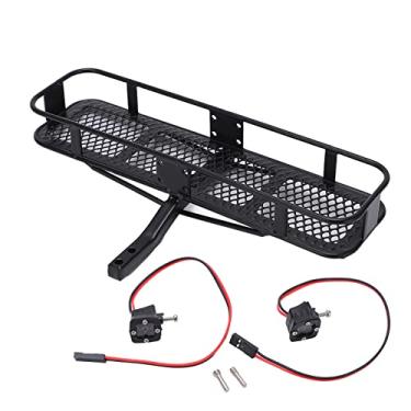 Imagem de CUOFYUNL Suporte de engate traseiro de metal para pára choque traseiro com luz para peças de atualização de carro 1/10 RC