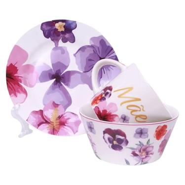 Imagem de Zonacriativa – Kit Café da Manhã Mãe Florence | Caneca, Bowl e Prato em Cerâmica Resistente | Para Lanches/Refeições Rápidas e Divertidas - Café da Tarde Personalizado e Especial
