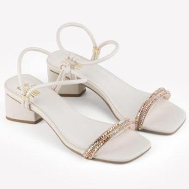 Imagem de Sandália Di Valentini Ava Tiras Strass Salto Bloco-Feminino