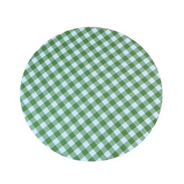 Imagem de Sousplat Completo, Base MDF com Capa Removível, Verde Xadrez, 35 x 35 cm, Contemporâneo, Microfibra Lavável, Mesa de Jantar