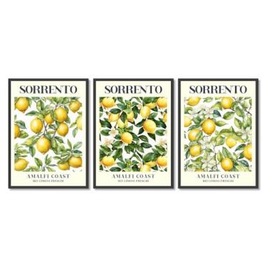 Imagem de Sorrento Lemon Amalfi Coastbei Limoni Freschi Pintura em tela arte de parede impressões de frutas cozinha moderna pôsteres fotos sala de jantar casa bar café decoração (SKU4-3PCS, 16x24") (40x60 cm