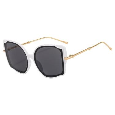 Imagem de Óculos de Sol UV400 - Cores Candy Eye, Degradê, Metal, para Homens e Mulheres, Esportes ao Ar Livre, Corrida e Ciclismo, Branco