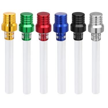 Imagem de BokWin Pacote com 6 tubos de ventilação de tampa de gás, mangueira de respiro, saída de tanque de combustível de gás, kit de ventilação de motocicleta ATV em alumínio de 6 cores, adequado para motores