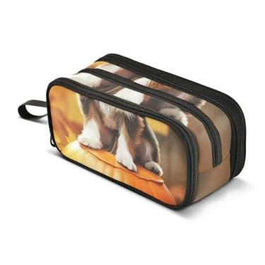 Imagem de TSENQUE Chapéu de cachorro, lápis de abóbora, bolsa de lápis com zíper, bolsa de armazenamento de lápis, adolescente, meninas, bolsa de caneta, meninos, personalizado, faculdade, ensino médio