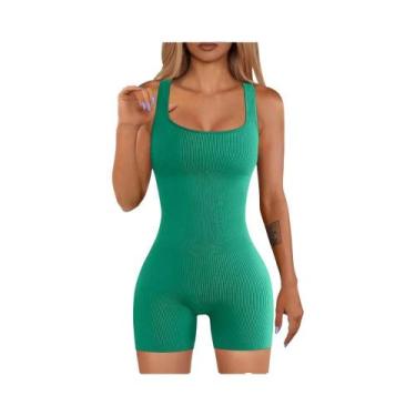 Imagem de Macacão De Yoga Sem Costura Com Decote Em U Para Mulheres, Roupas De F