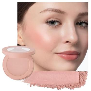 Imagem de Blush para bochechas, rosa pêssego em pó paleta de blush fosco maquiagem facial bochechas para mulheres mais velhas, leve, suave, misturável, resistente ao desbotamento e transferência, acabamento
