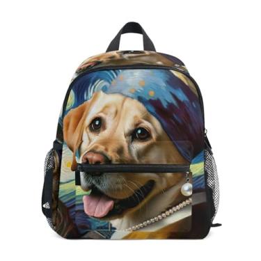 Imagem de GAIGEO Cute Dog Starry Night Baby Backpack Boys School Backpack with Front Pocket, Safety Whistle for Ages 3-8