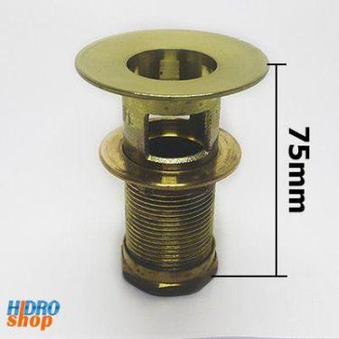 Imagem de Válvula Escoamento Lavatório Antiga Com Ladrão Dourado - 1603D - Deca