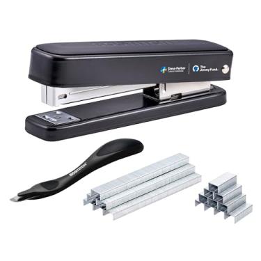 Imagem de Bostitch Grampeador de metal resistente Titan, capacidade para 50 folhas com 1250 grampos e removedor de grampos ergonômico, grampeador sem atolamento, grampeador de tira completa para mesa