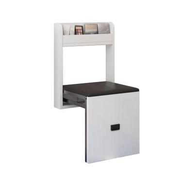 Imagem de LOERSS Cadeira dobrável montada na parede, cadeira dobrável fina de 7 cm, adequada para trocar sapatos, cadeira dobrável para entrada, bancos de parede ocultos, banquinho de sapato, banco de parede