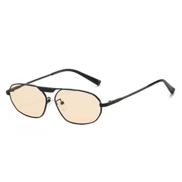 Imagem de Óculos de Sol UV400 - Cor Jelly, Olho de Gato, Metal Punk, para Homens e Mulheres, Esportes ao Ar Livre, Corrida, Ciclismo, Preto Champagne