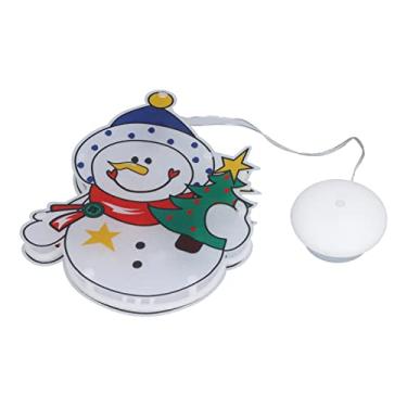 Imagem de ZJchao Boneco de Neve Conduziu a Luz da Janela, Decoração de Natal Alimentada por Bateria Com Ventosa, para a Decoração da Barra Loja de Casamento Sala de Festa árvore de