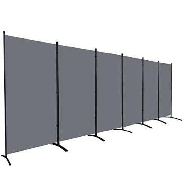 Imagem de Divisor de quarto, telas dobráveis de privacidade de 1,8 m, divisórias de 6 painéis com design independente, divisor de parede portátil para separação de quarto, separador de painel de tela de tecido