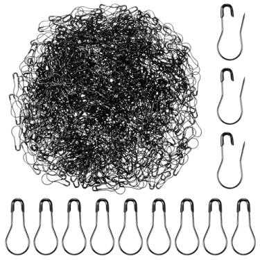 Imagem de 1000 pinos de lâmpada pretos, pinos de segurança de 2 cm, broche de segurança de cabaça de metal, pino de etiqueta de roupas de cabaça para artesanato DIY, acessórios domésticos, projeto DIY de tricô