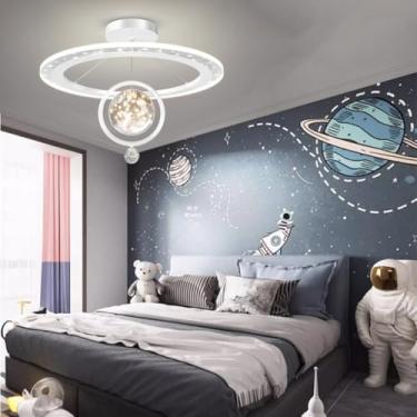 Imagem de Lustre de LED com controle remoto, dimerizável, lustre de cristal moderno, azul, amarelo e branco, luminária de teto de cristal embutida, 50 * 50cm/40 * 40cm, ideal para ilha de cozinha, sala de