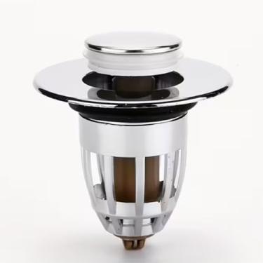 Imagem de Plugue de pia antientupimento multifuncional para banheiro - núcleo acionado por mola, corpo ABS, núcleo de cobre, serve para ralos de 1,34 a 1,57, recuperação de pressão, à prova de ferrugem e fácil