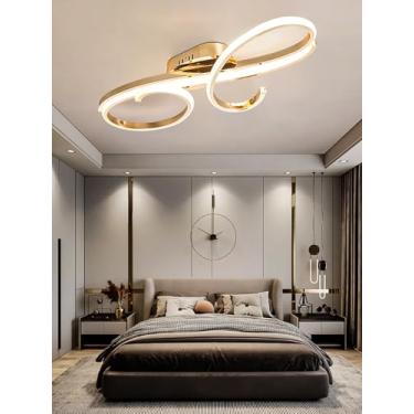 Imagem de Luminária de teto LED criativa e regulável para sala de estar com controle remoto. Luminária de teto LED de baixo consumo para ambientes internos, ideal para quarto, quarto infantil e sala d