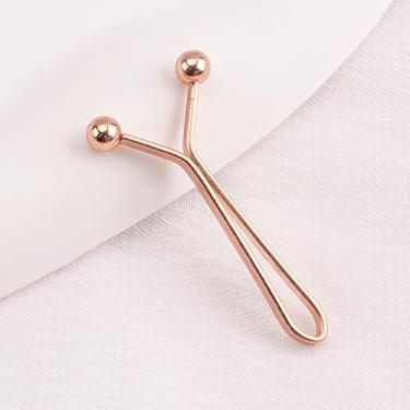 Imagem de 4 peças de saias jeans acessórios de fivela destacáveis, clipe de manga ajustável para calças de aperto da cintura, clipe de redução de manga (ouro rosa)