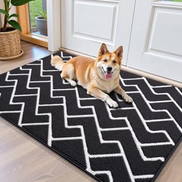 Imagem de OLANLY Tapete de porta frontal, suporte de borracha antiderrapante, resistente à sujeira e absorvente, lavável, capacho interno de baixo perfil fácil de limpar para porta traseira, entrada, entrada