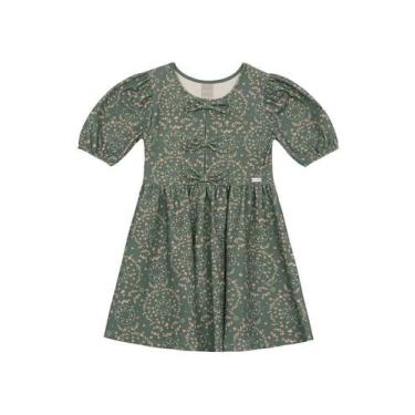 Imagem de Vestido infantil menina mini florzinhas Mundi, Verde, 8