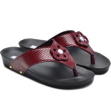 Imagem de Chinelo Sandalia Macia Fascite Plantar Esporao - Wolf Wild, Vinho, 38