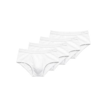 Imagem de Kit com 4 Cuecas Slip Lupo com Abertura 546-003, Branco, G