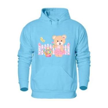 Imagem de Blusa Agasalho Moletom Feminino Com Capuz Ajustavel Bolso Canguru Flanelado-Feminino