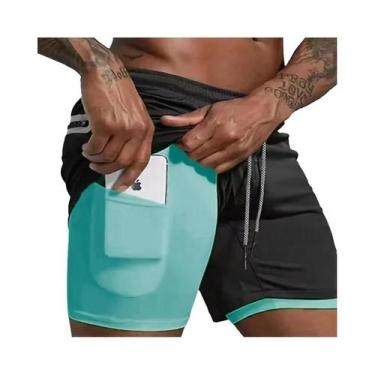 Imagem de Shorts De Verão Masculinos 2 Em 1, Roupas De Compressão De Duplo Nível