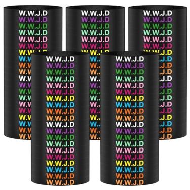 Imagem de Meajjew 100 peças de pulseiras cristãs WWJD para mulheres e homens, presentes cristãos de silicone What Would Jesus Do, Silicone, Sem Pedra Preciosa