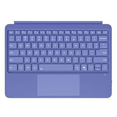 Imagem de Teclado para Surface Pro 12, teclado Bluetooth portátil com touchpad, retroiluminado por LED de 7 cores (azul)