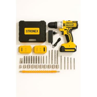 Imagem de Parafusadeira Furadeira 48V Sem Fio, Com 2 Baterias, Maleta Completa Com Brocas, Bits, Alto Impacto, Jogo De Soquetes