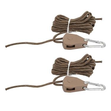 Imagem de SPYMINNPOO Polia de Corda de Barraca de Acampamento Ajustável para Configuração Rápida e Maior Visibilidade para Entusiastas e Aventureiros Ao Ar Livre, Cabo de de 2 Peças para Dossel, Camping,