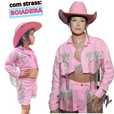 Imagem de Roupa Rosa Boiadeira Castela Conjunto Menina 3 Peças - DOCE CIRANDINHA