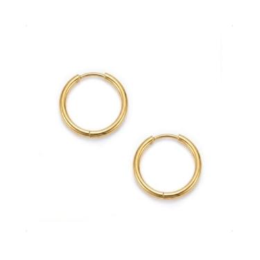 Imagem de TDEBA Brincos de argola de aço cirúrgico para homens, brincos modernos de cartilagem piercing de nariz para mulheres, 12G 18mm, Metal, Sem pedra preciosa