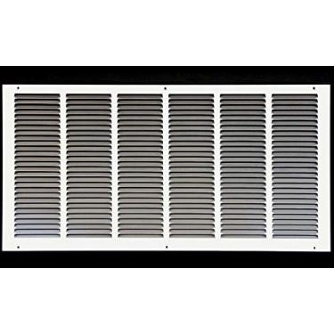 Imagem de Grade de retorno de ar de 66 cm x 25 cm - parede lateral e teto - difusor de cobertura de duto de ventilação HVAC - [branco] [Dimensões externas: 27,75 L x 11,75"h]