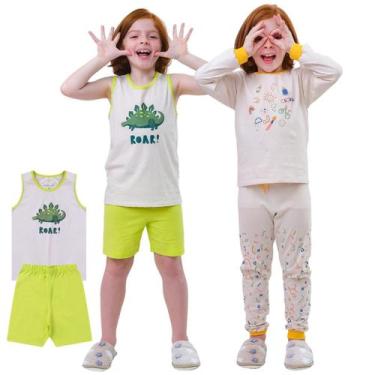 Imagem de Kit 2 Conjuntos Pijama Infantil para Meninos ou Meninas 1 Inverno Meia