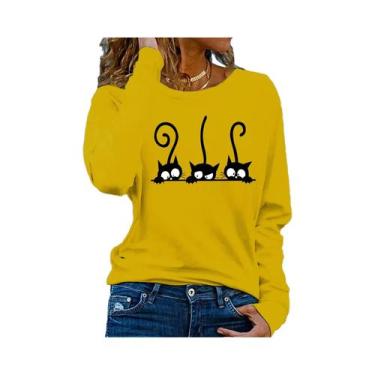 Imagem de Camiseta Feminina Solta E Confortável De Algodão Com Estampa Gráfica D