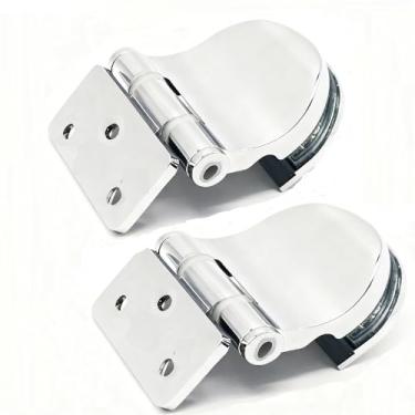Imagem de Dobradiça de porta de vidro de liga de zinco de aço inoxidável - serve para vidro de 4 a 7 mm, resistente para armário de vinho e sala de sauna, fácil instalação (pacote com 2, pérola) (pérola)