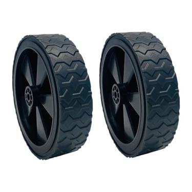 Imagem de MERIGLARE Conjunto de 2 rodas para carrinho de mão, pneu de 5 polegadas, desempenho estável, substitui a roda da grade do cortador de grama para carrinho de