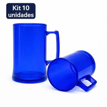 Imagem de 10 Canecas De Chopp Lisas Acrílico premium 300ml Sem personalização - 